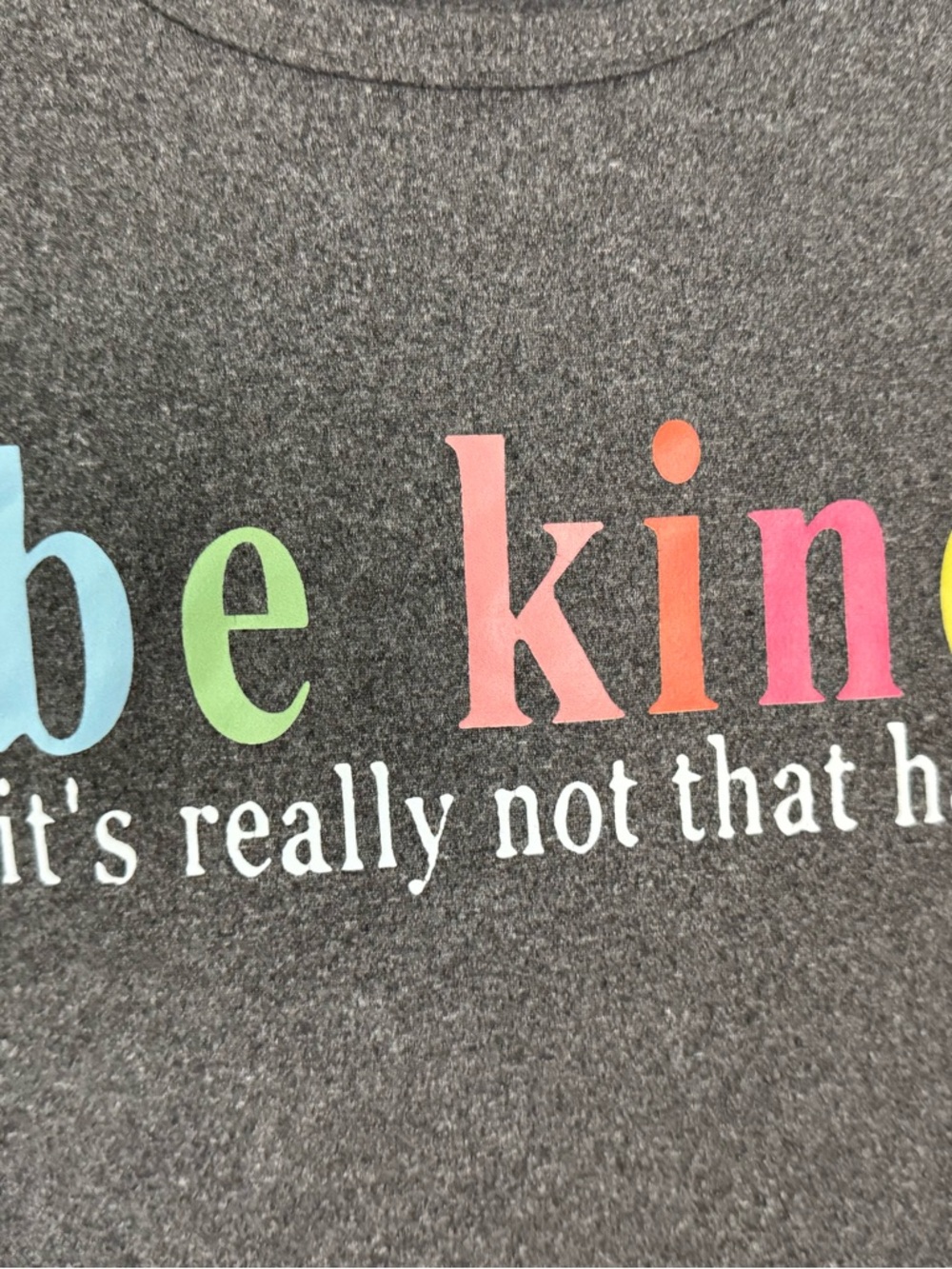 Womens Charcoal 'Be Kind' Graphic Tank Top - Picture 2 of 5